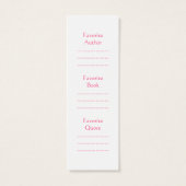 Pink Squares Pattern Bookmark (Back)