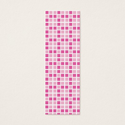 Pink Squares Pattern Bookmark (Front)