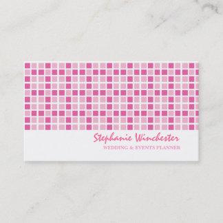 Pink Squares Pattern Business Card