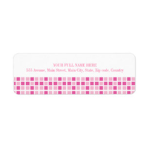 Pink Squares Pattern Label