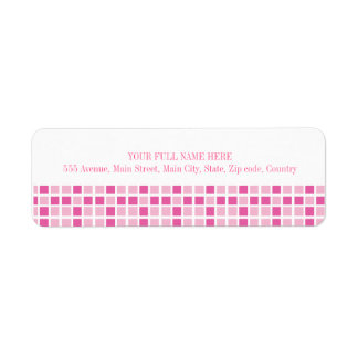 Pink Squares Pattern Label