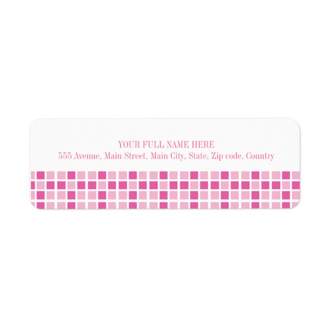 Pink Squares Pattern Label (Front)