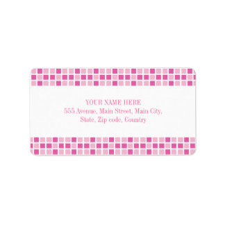 Pink Squares Pattern Label