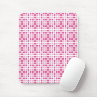 Pink Squares Pattern Mouse Pad
