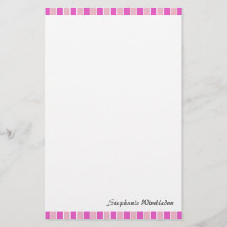Pink Squares Stationery