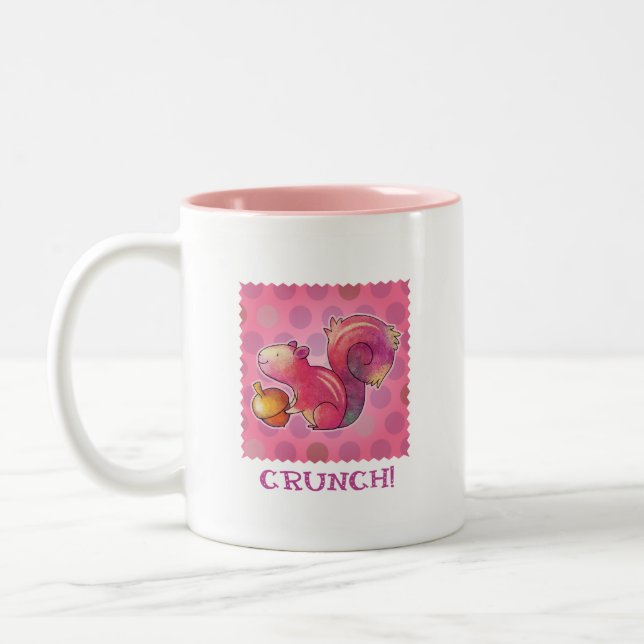 Pink Squirrel 2-Tone Mug(left handle) Two-Tone Coffee Mug (Left)