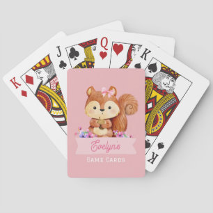 Pink Squirrel Kids Personalized Poker Cards