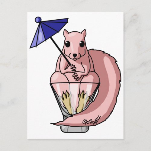 Pink Squirrel Postcard