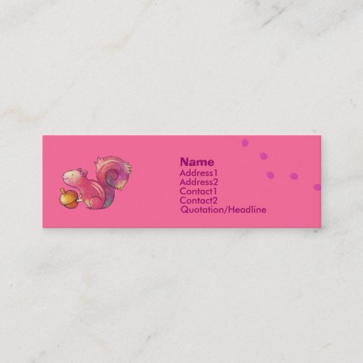 Customizable Pink squirrel Profile Card Business Card