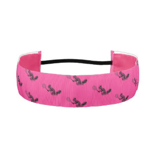 Pink Squirrel Tennis Player Pattern Athletic Headband
