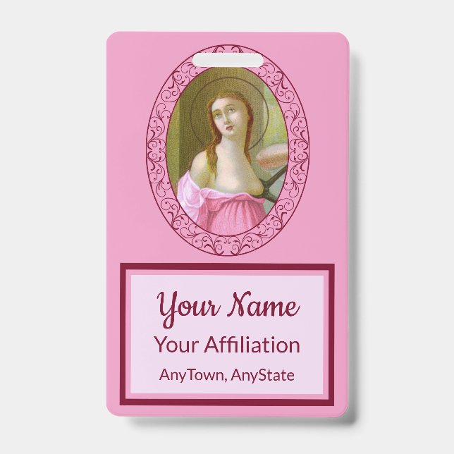 Pink St. Agatha (M 003) Badge 3 (Front)