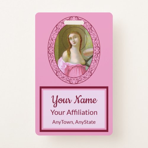 Pink St Agatha M 003 Badge 3