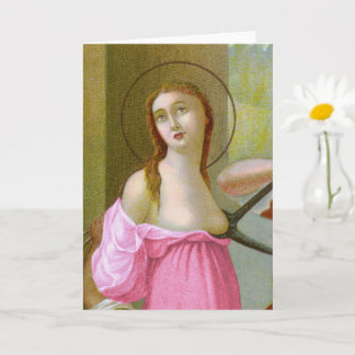 Pink St. Agatha (M 003) Blank Greeting Card