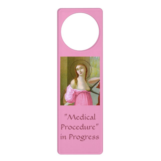 Pink St. Agatha (M 003) Door Hanger #1 (Front)