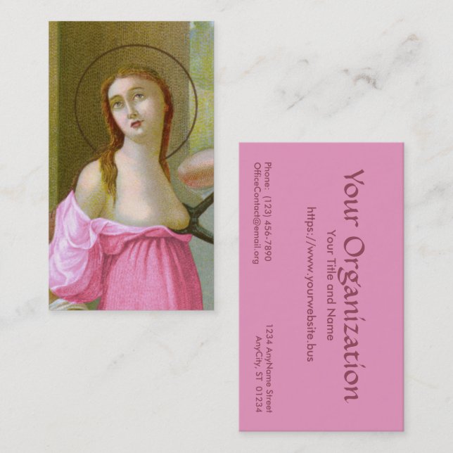Pink St. Agatha (M 003) FB Standard Business Card (Front/Back)