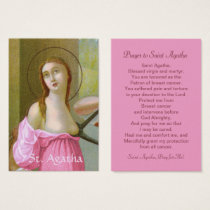 Pink St. Agatha (M 003) Prayer Card