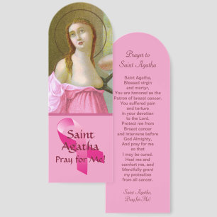 Pink St. Agatha (M 003) Prayer Card Bookmarks