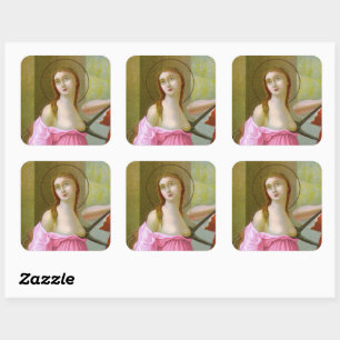 Pink St. Agatha (M 003) Square Sticker