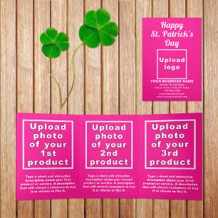 Pink St. Patrick's Day Business Trifold Card