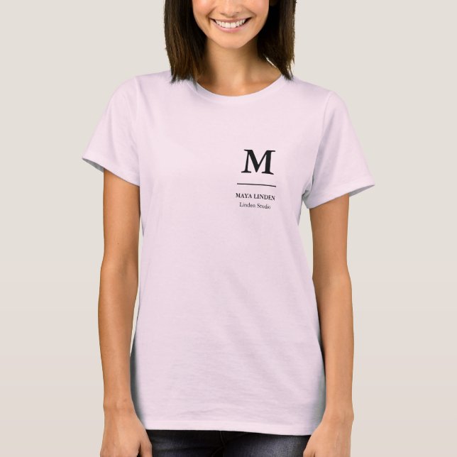 Pink Staff T-Shirt – Custom  Logo Design (Front)