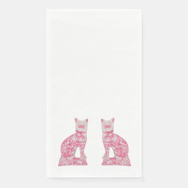 Pink Staffordshire Cats  Paper Guest Towels (Front)