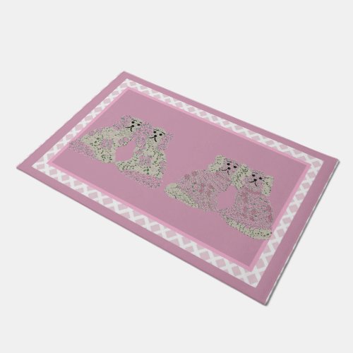  Pink Staffordshire Dogs  Doormat