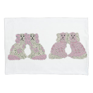 Pink Staffordshire Dogs Pillow Case