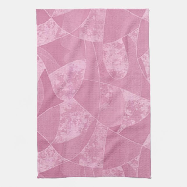 Pink Stain Glass Kitchen Towel (Vertical)