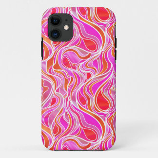 Pink Stained Glass Abstract iPhone 11 Case