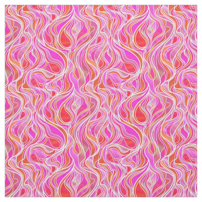 Pink Stained Glass Abstract Fabric (Swatch)