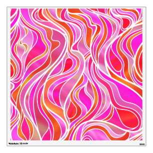 Pink Stained Glass Abstract Wall Sticker