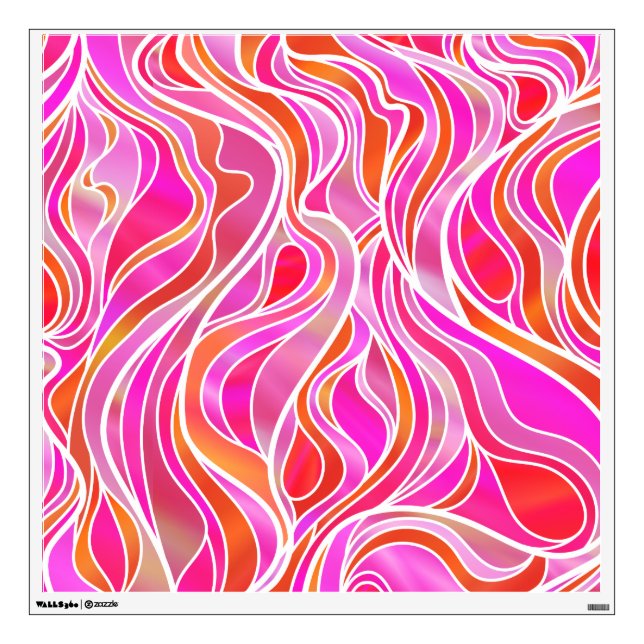 Pink Stained Glass Abstract Wall Sticker (Front)