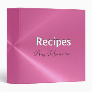 Pink stainless steel metallic Recipes binders