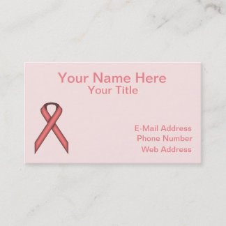 Pink Standard Ribbon by Kenneth Yoncich Business Card