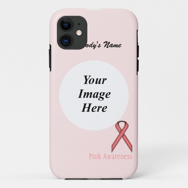 Pink Standard Ribbon by Kenneth Yoncich Case-Mate iPhone Case (Back)