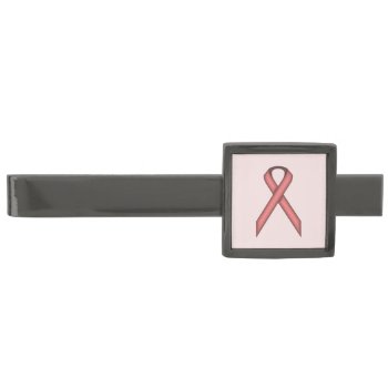 Pink Standard Ribbon By Kenneth Yoncich Gunmetal Finish Tie Clip by KennethYoncich at Zazzle