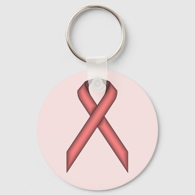 Pink Standard Ribbon by Kenneth Yoncich Keychain (Front)