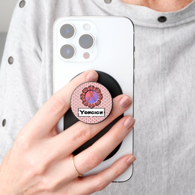 Pink Standard Ribbon by Kenneth Yoncich PopSocket (Hand)