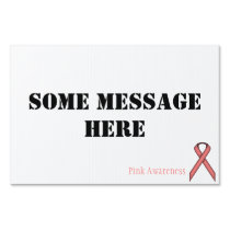 Pink Standard Ribbon by Kenneth Yoncich Sign