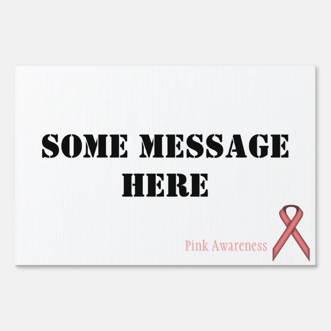Pink Standard Ribbon by Kenneth Yoncich Sign (Front)