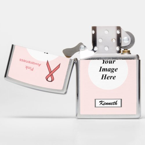 Pink Standard Ribbon by Kenneth Yoncich Zippo Lighter
