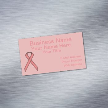 Pink Standard Ribbon Magnetic Business Card by KennethYoncich at Zazzle