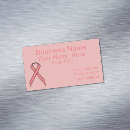Pink Standard Ribbon Magnetic Business Card