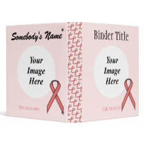 Pink Standard Ribbon Template by Kenneth Yoncich 3 Ring Binder