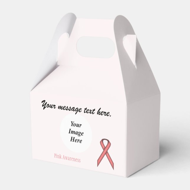 Pink Standard Ribbon Template by Kenneth Yoncich Favor Boxes (Front Side)