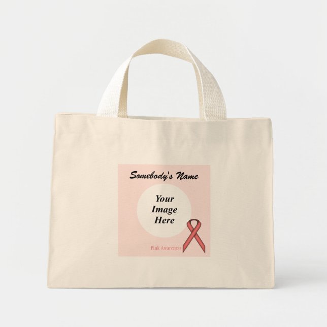 Pink Standard Ribbon Template by Kenneth Yoncich Mini Tote Bag (Front)