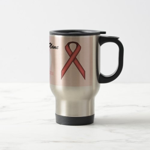 Pink Standard Ribbon Tmpl by Kenneth Yoncich Travel Mug