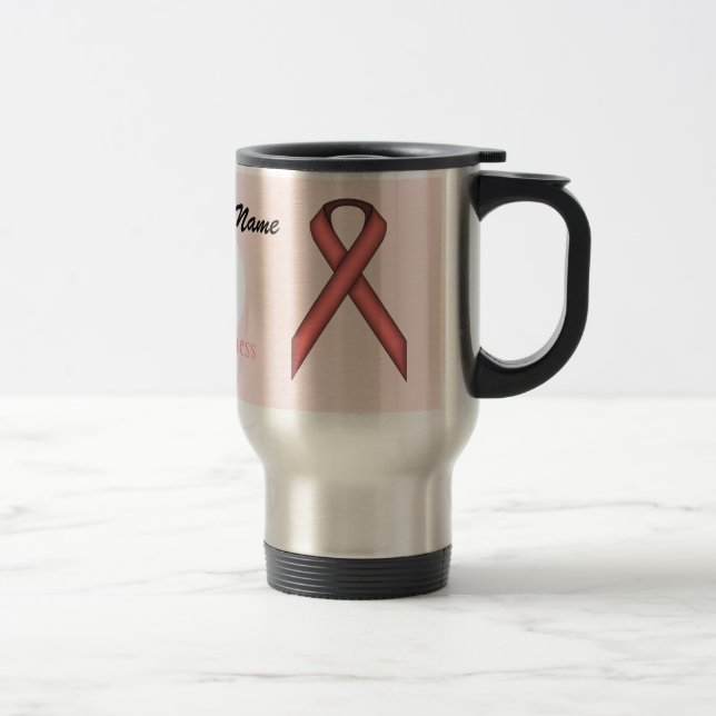 Pink Standard Ribbon Tmpl by Kenneth Yoncich Travel Mug (Right)