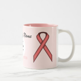Pink Standard Ribbon Tmpl by Kenneth Yoncich Two-Tone Coffee Mug