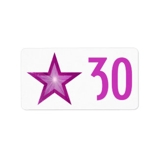 Pink Star 'Age' label medium white